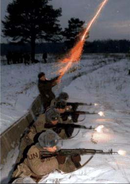 UN troops shootin' up the countryside